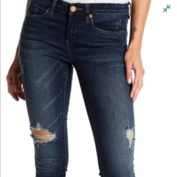 Blank NYC Dark Blue Distressed Skinny Jeans, Size 6 / 30 - Picture 1 of 16